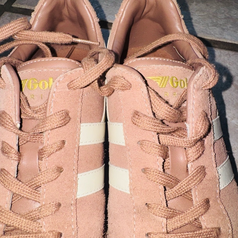 Gola Classics Harrier Suede Vintage Style Sneakers Womens Dusty Rose Pink Shoes - Picture 4 of 8
